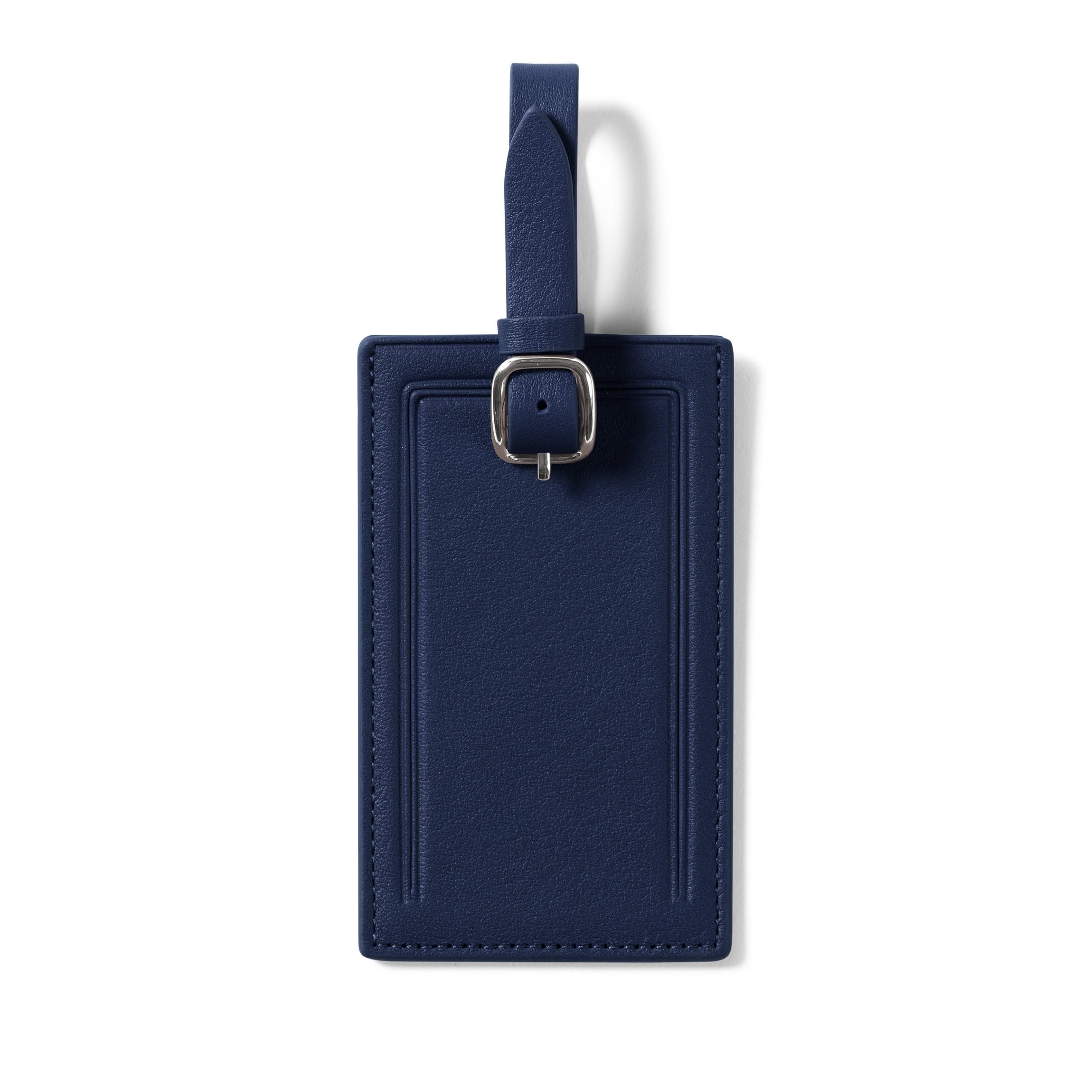 Leather Luggage Tag with Privacy Flap & Adjustable Strap
