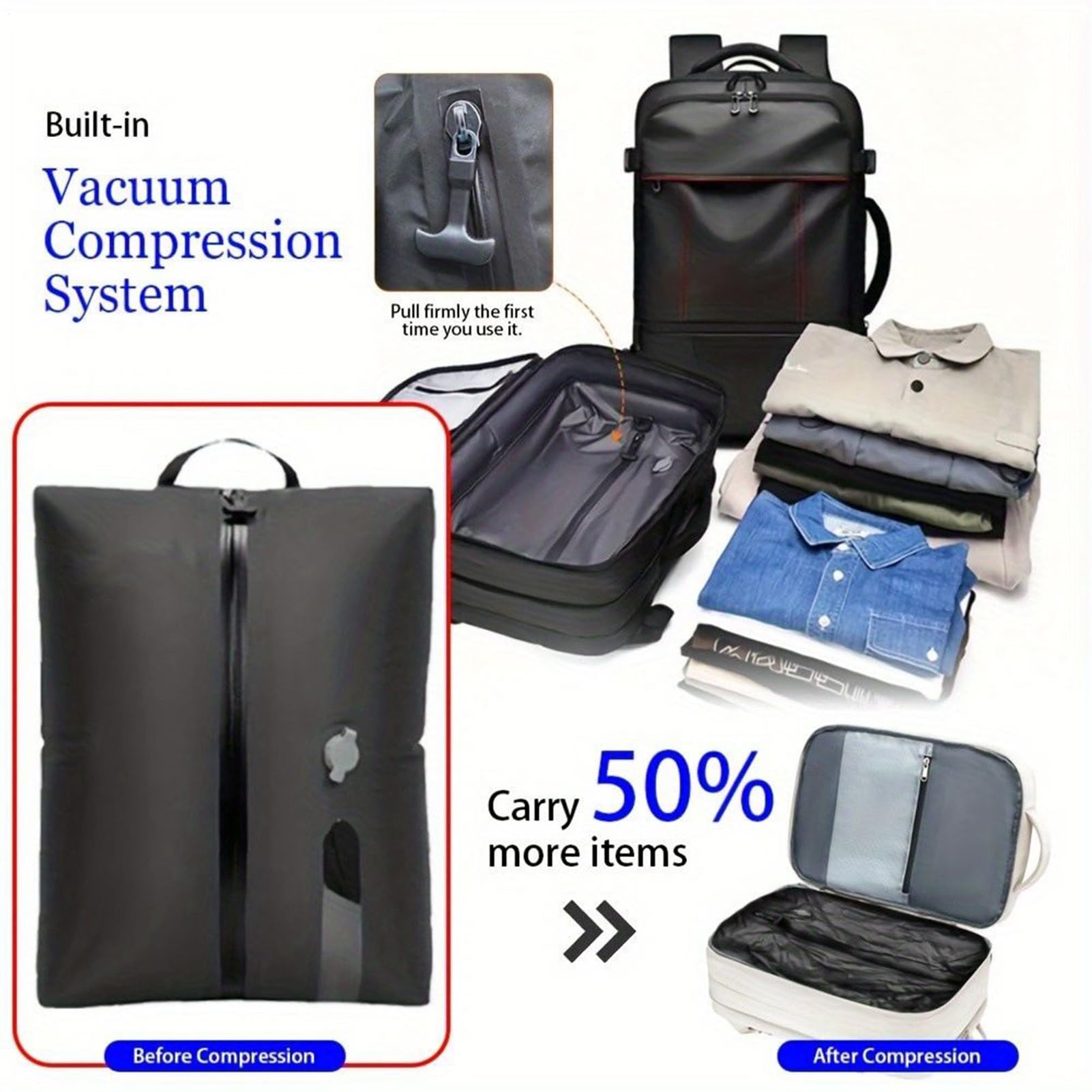 Vacuum Seal Travel Bags Space Saving Portable Vacuum Compression Packing