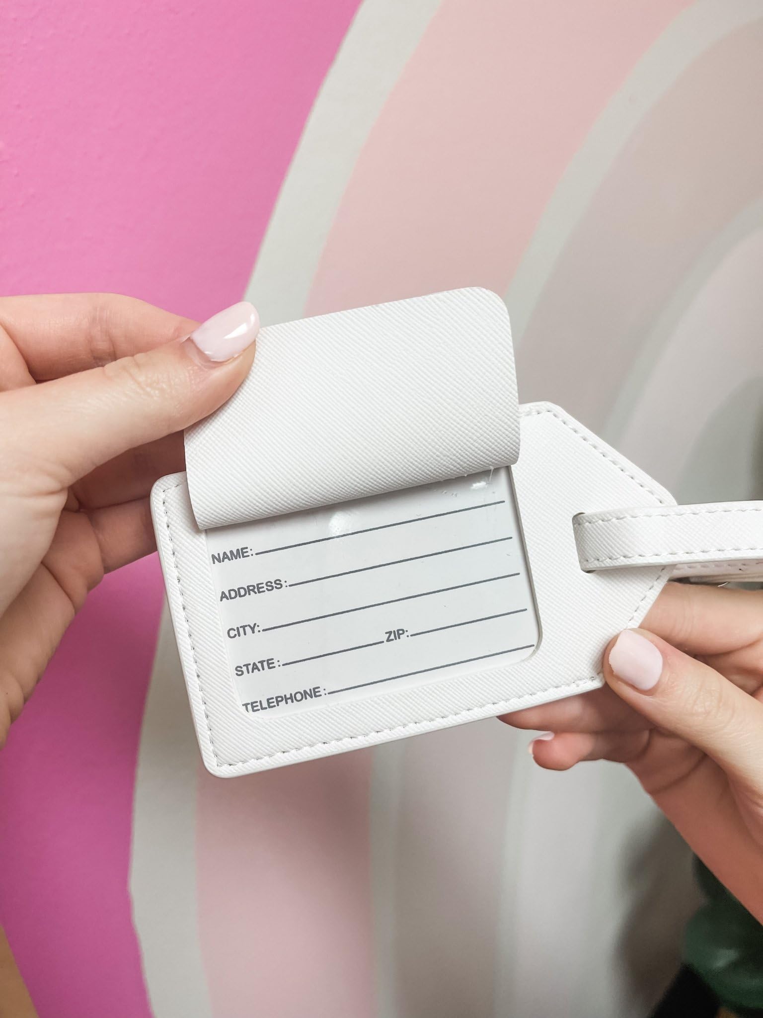 Personalized Leather Luggage Tag with Privacy Flap