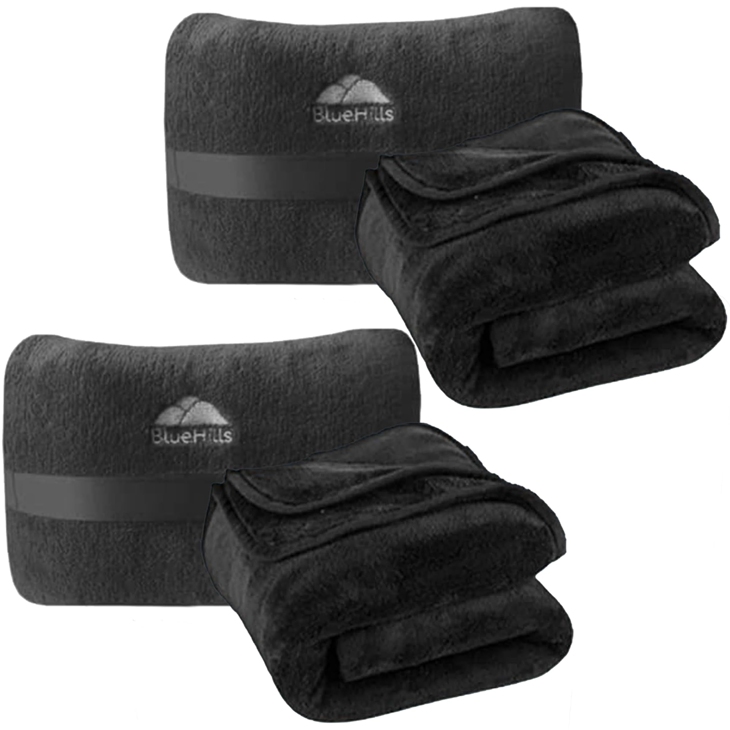 Mini Travel Blanket & Pillow with Luggage Strap