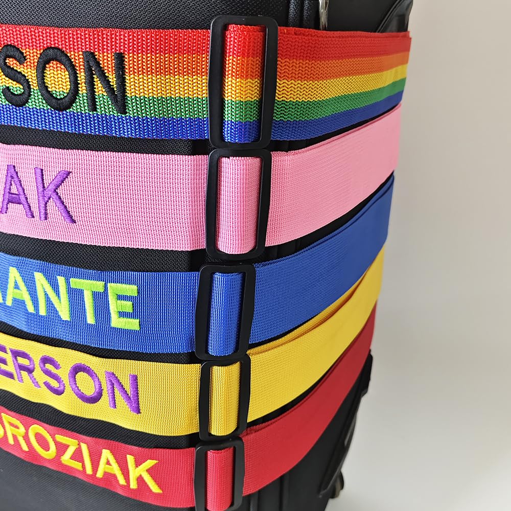 Personalized Embroidered Luggage Strap with Lock