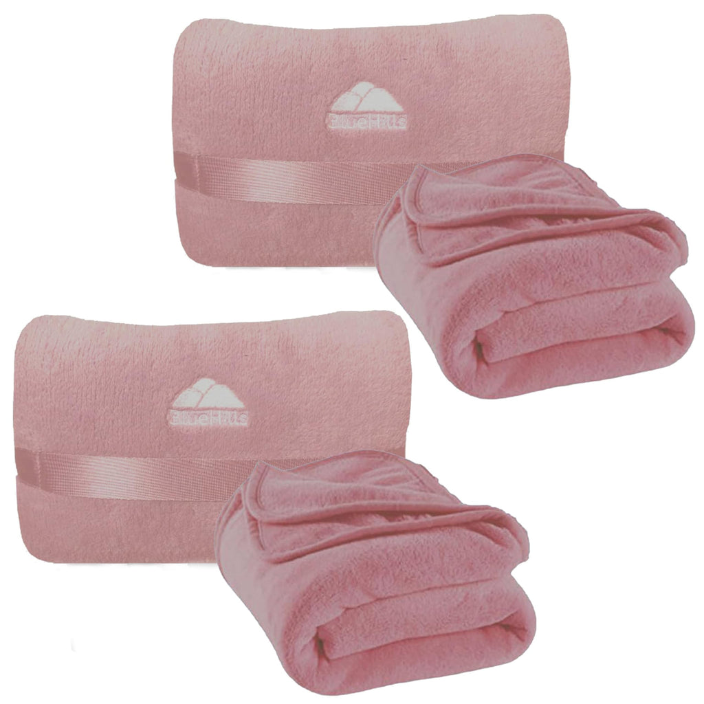 Mini Travel Blanket & Pillow with Luggage Strap