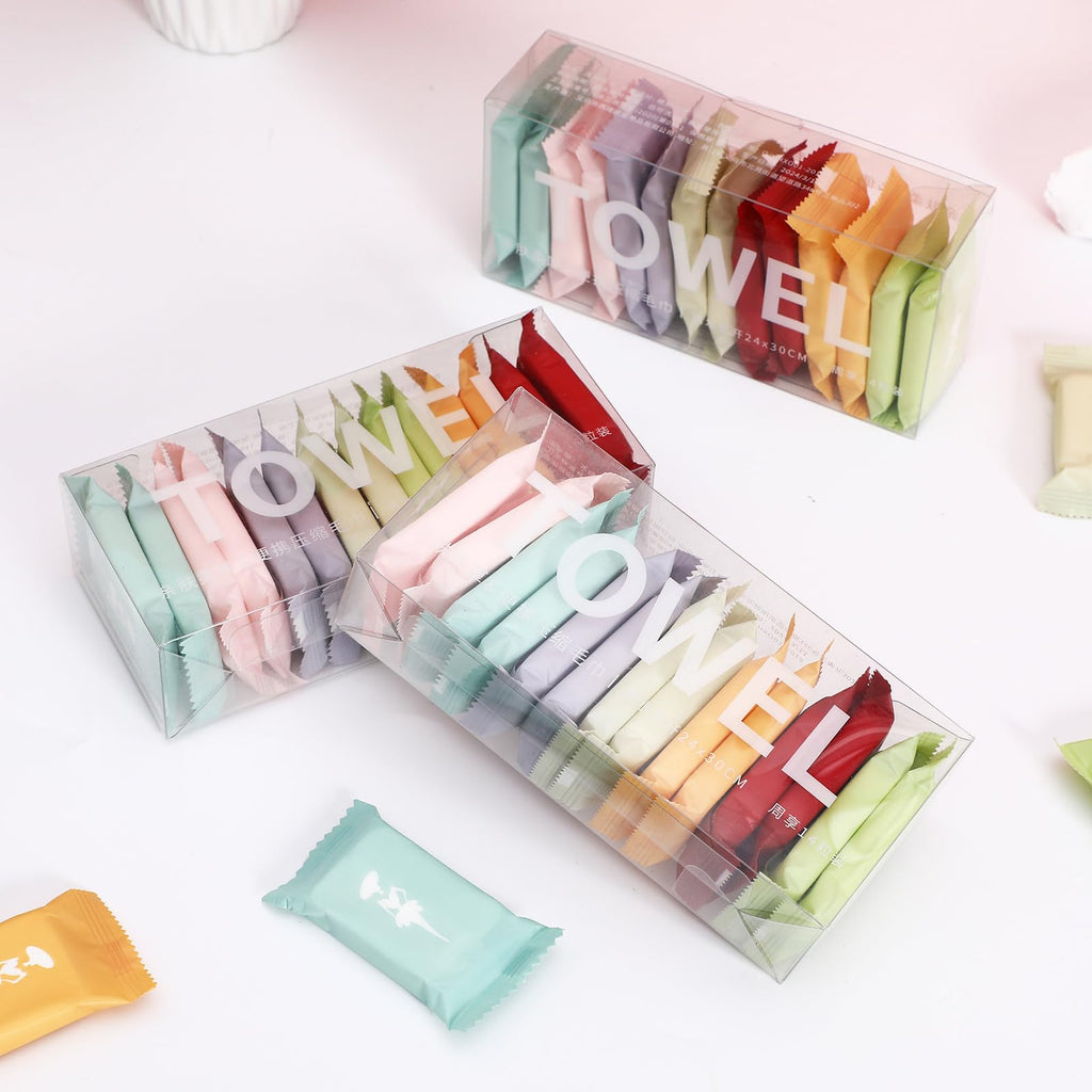 Portable Compressed Cotton Face Towels for Travel & Outdoor Use