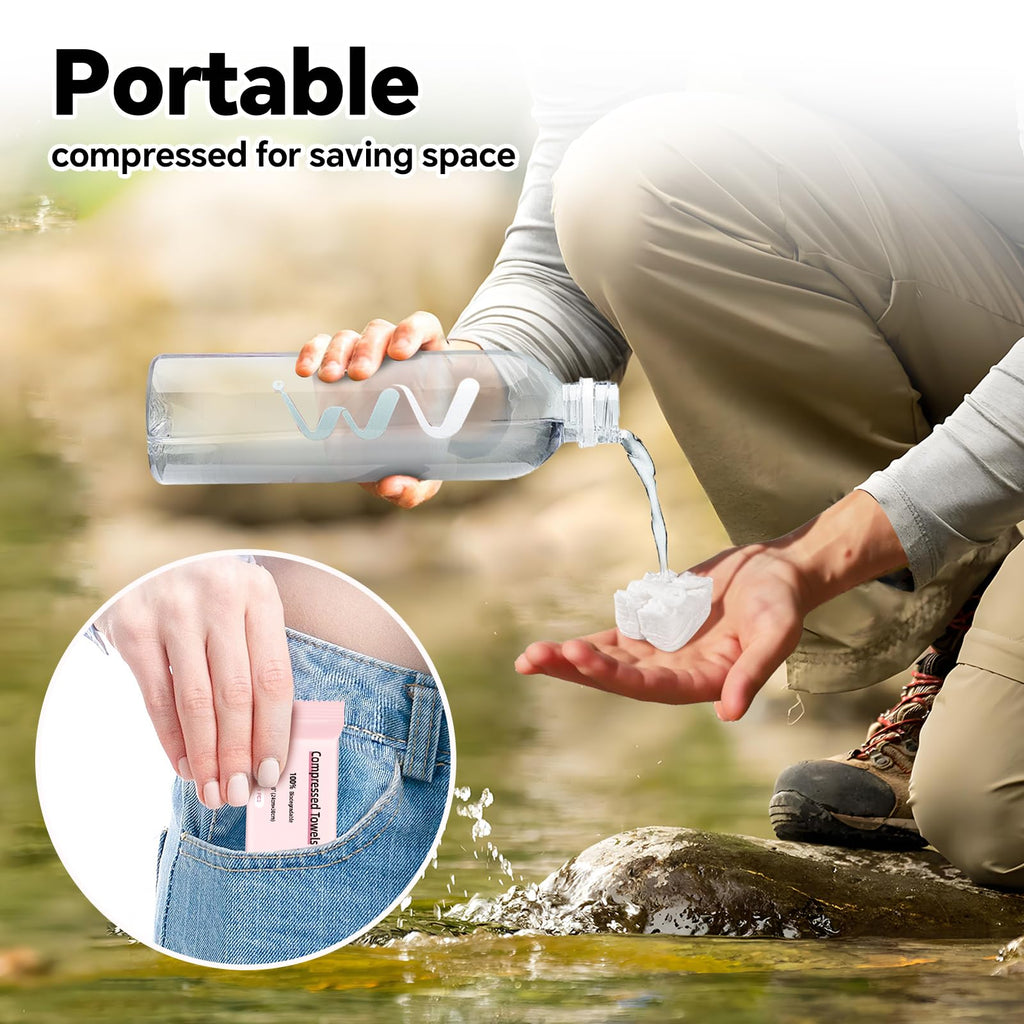 Compressed Disposable Travel Towels Individually Wrapped