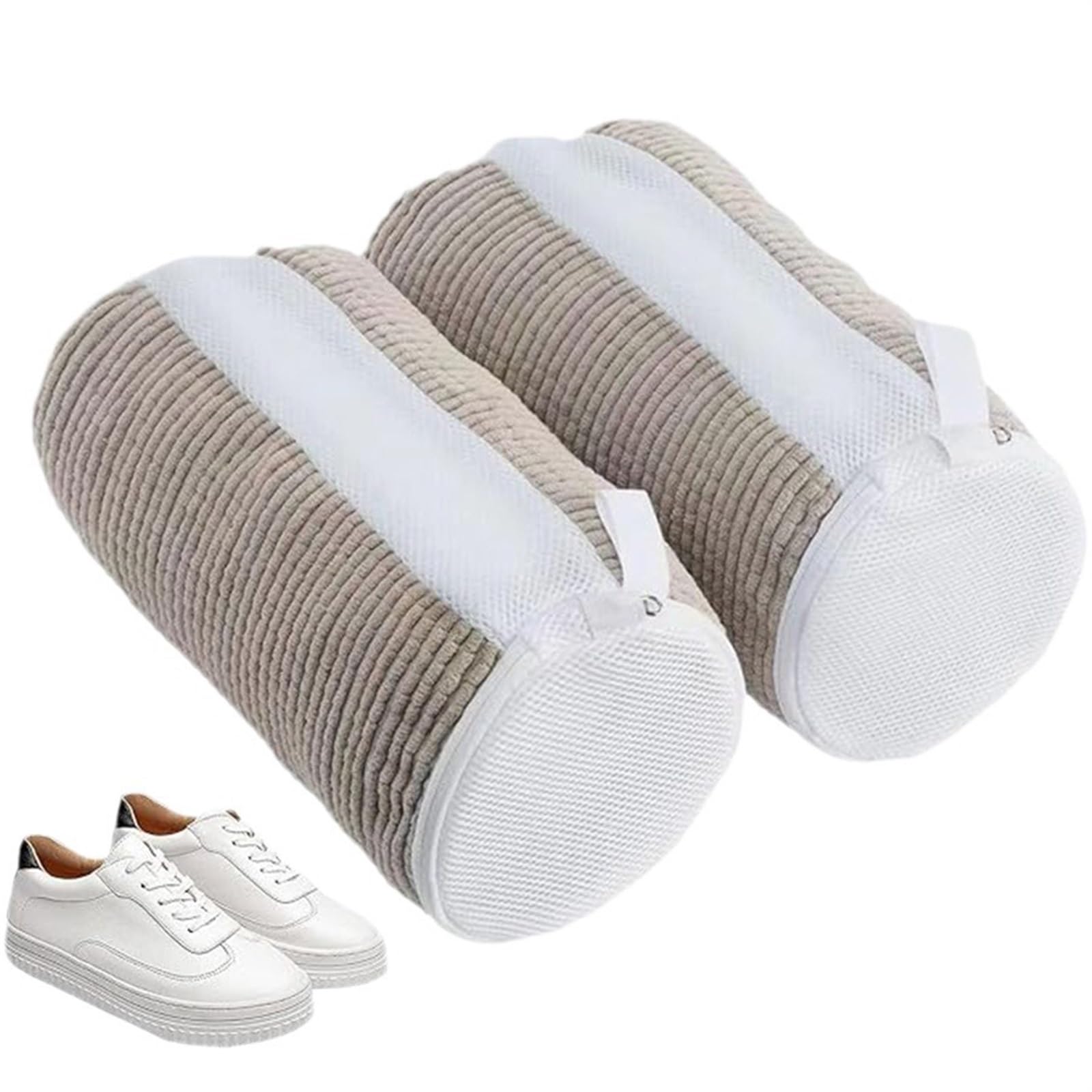 Chenille Shoe Laundry Bag with Side Zipper for Washing Machine