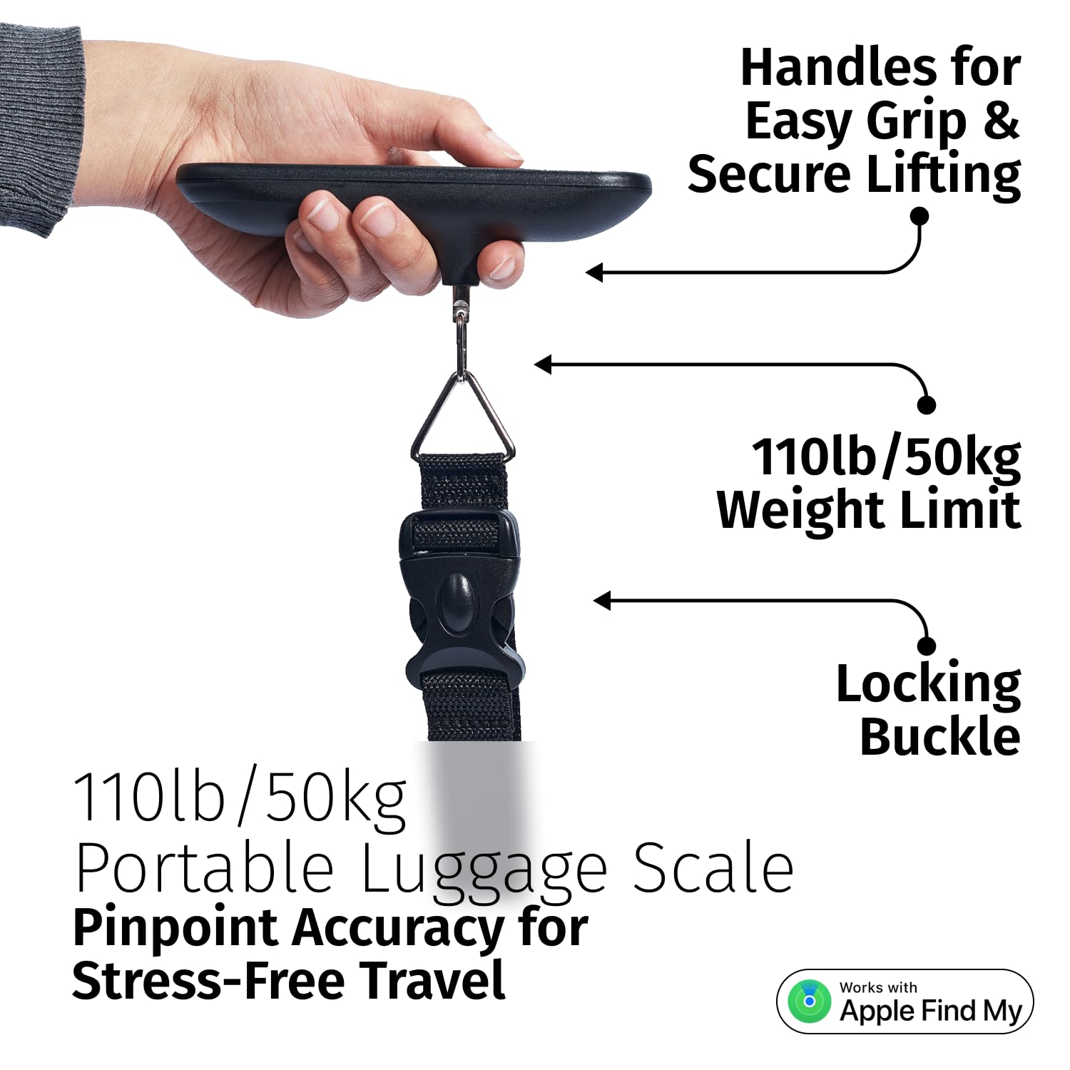 Digital Luggage Scale with LED Display & Find My Tracker