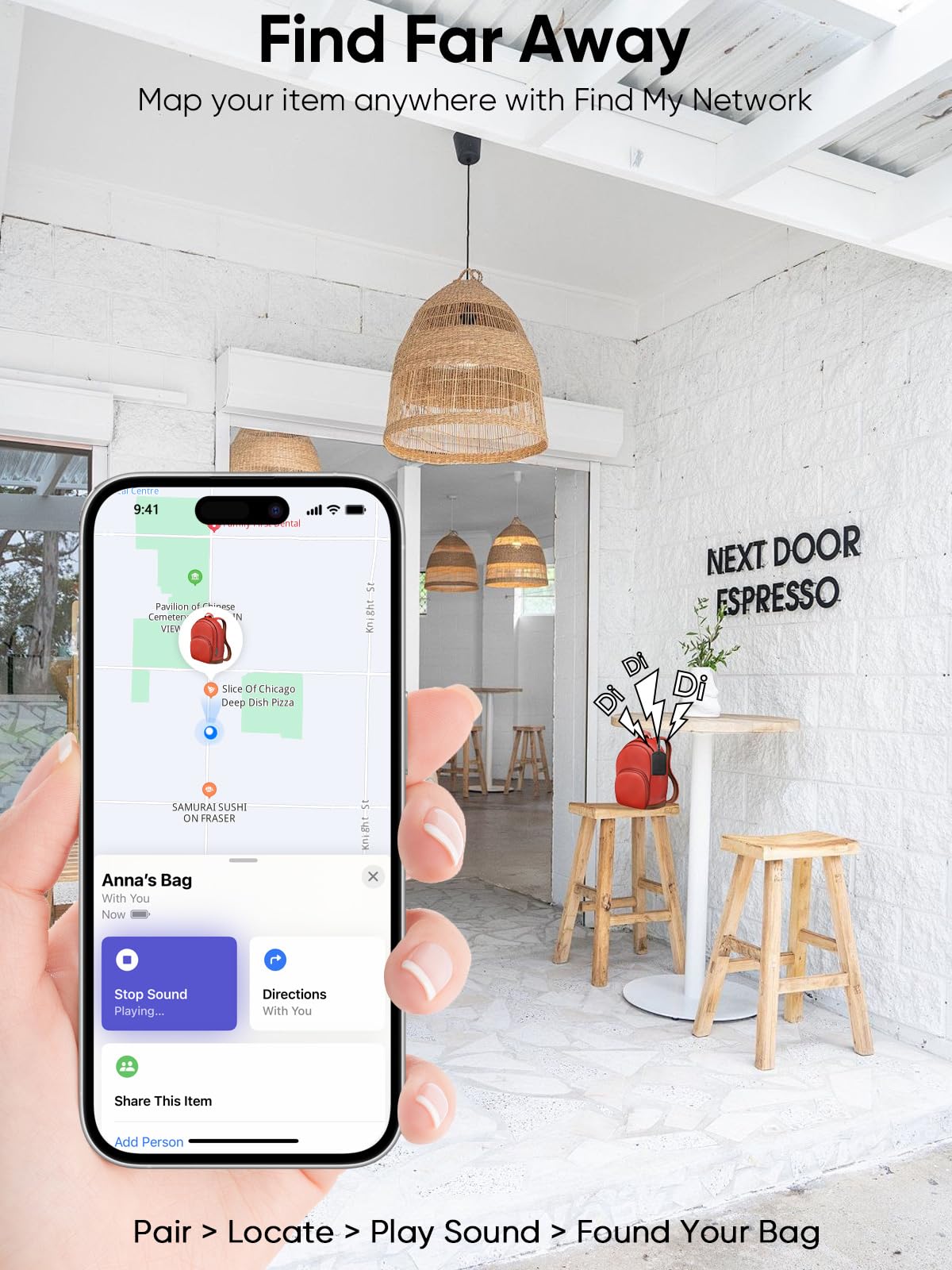 Leather Luggage Tag with Built-In Anti-Loss Tracker