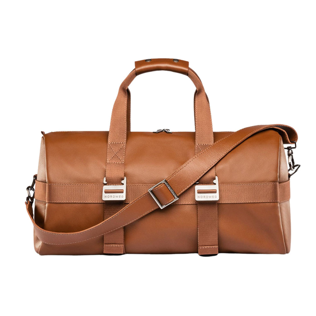 38L Leather Weekender Duffel Bag with Waterproof Pouch