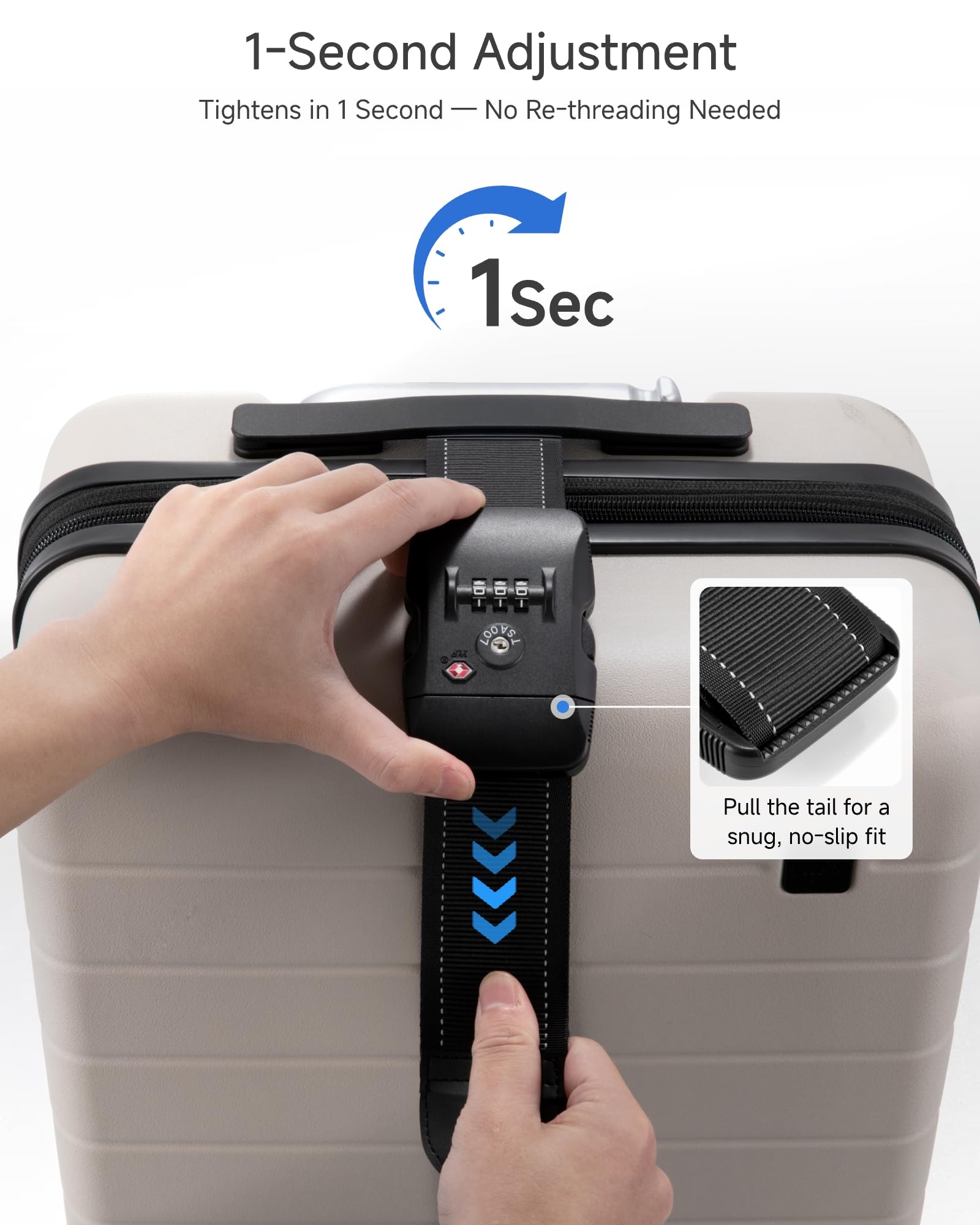 LUGGEX Luggage Straps TSA Approved, Adjustable Straps for Suitcases