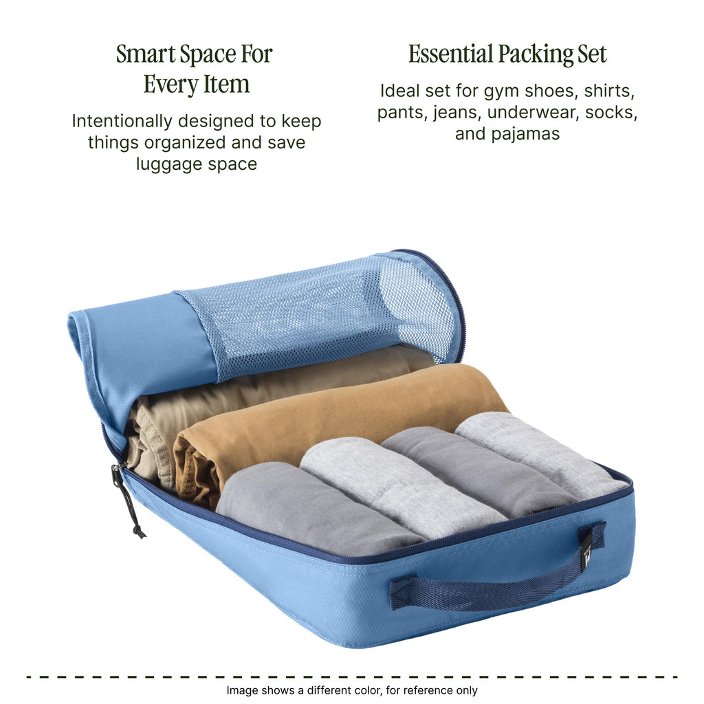6-Piece Compression Packing Cubes Set with Water-Resistant Fabric