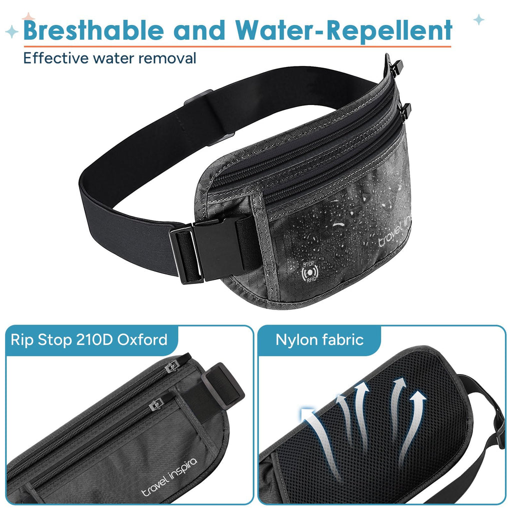 RFID Travel Money Belt with Passport Holder & Digital Luggage Scale