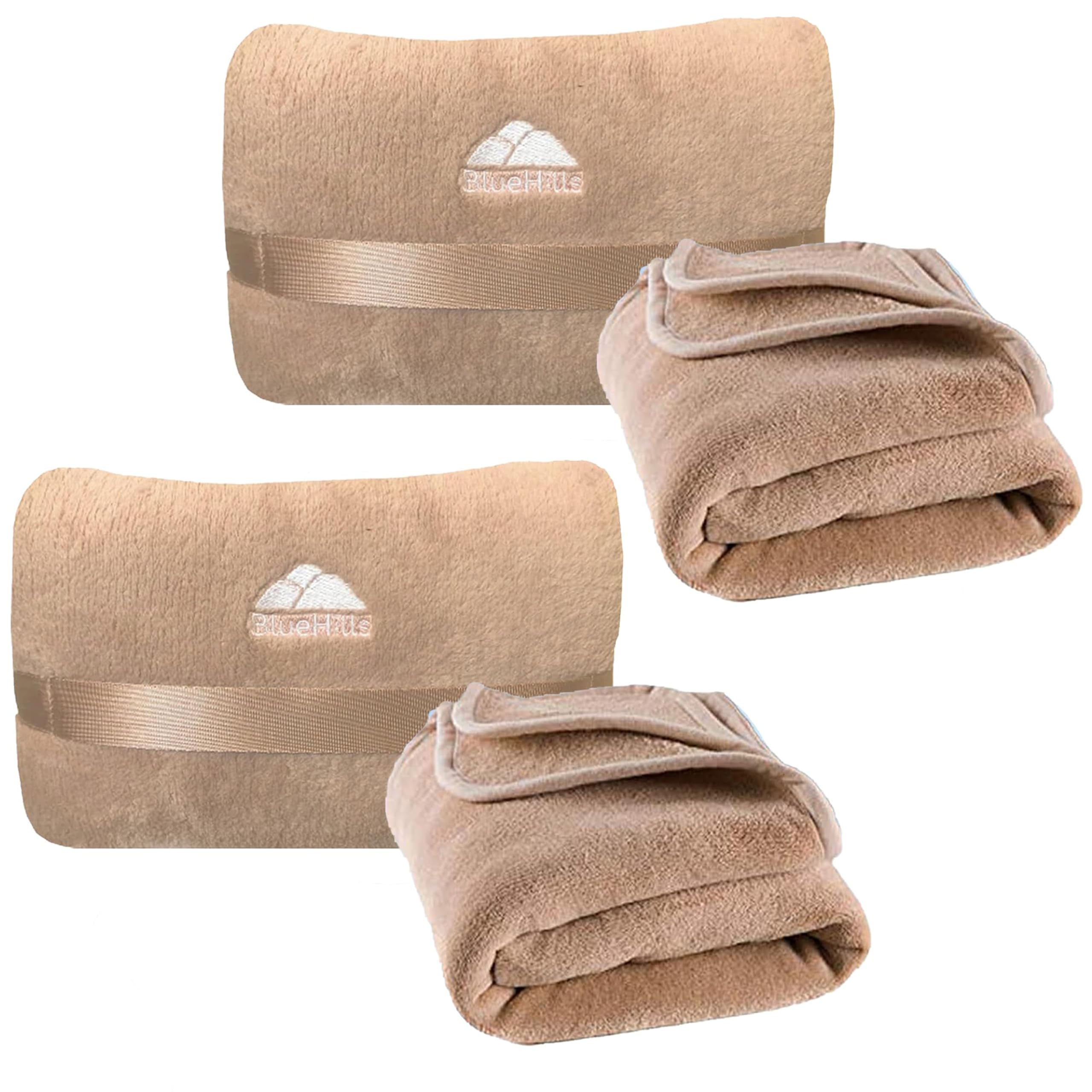 Mini Travel Blanket & Pillow with Luggage Strap