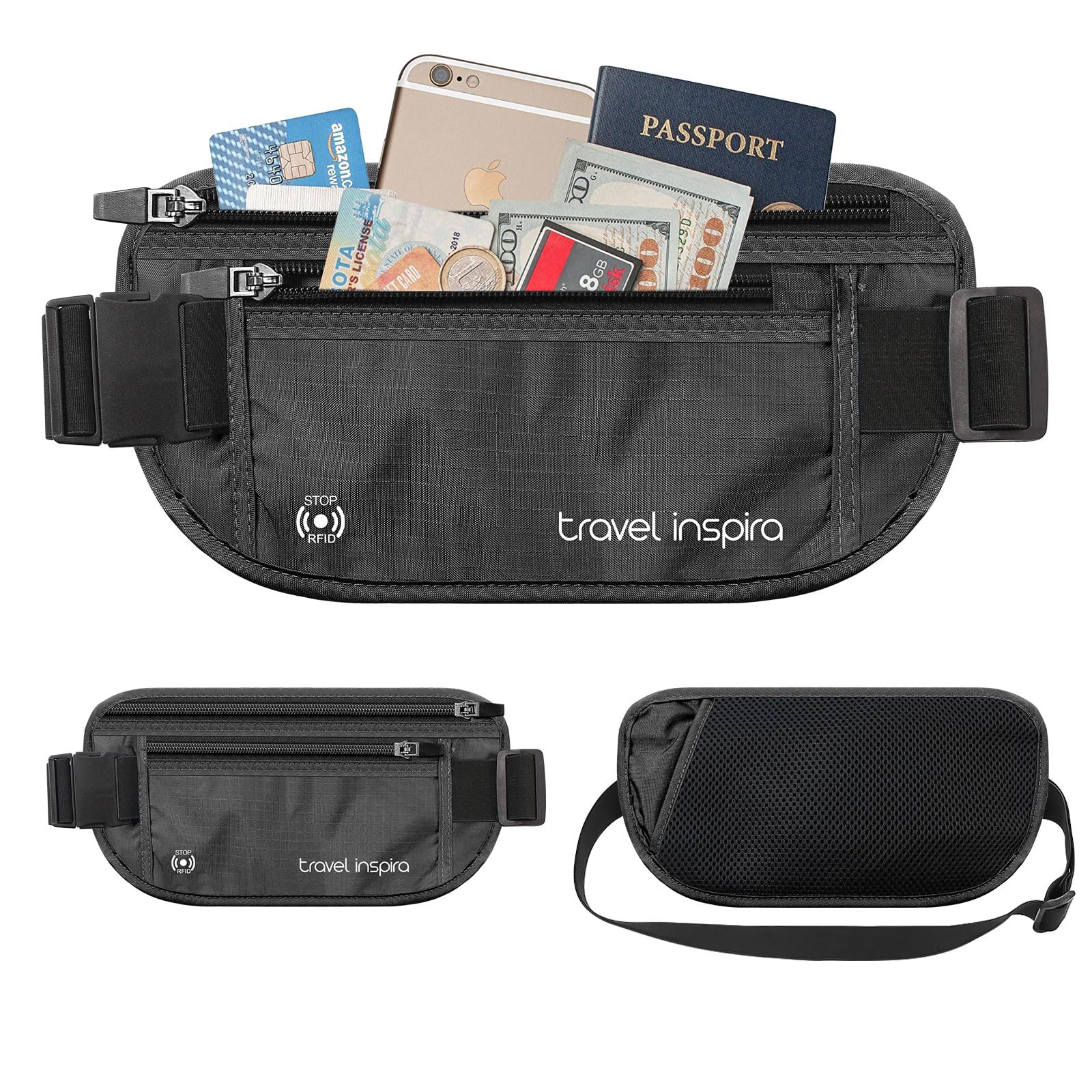 RFID Travel Money Belt with Passport Holder & Digital Luggage Scale
