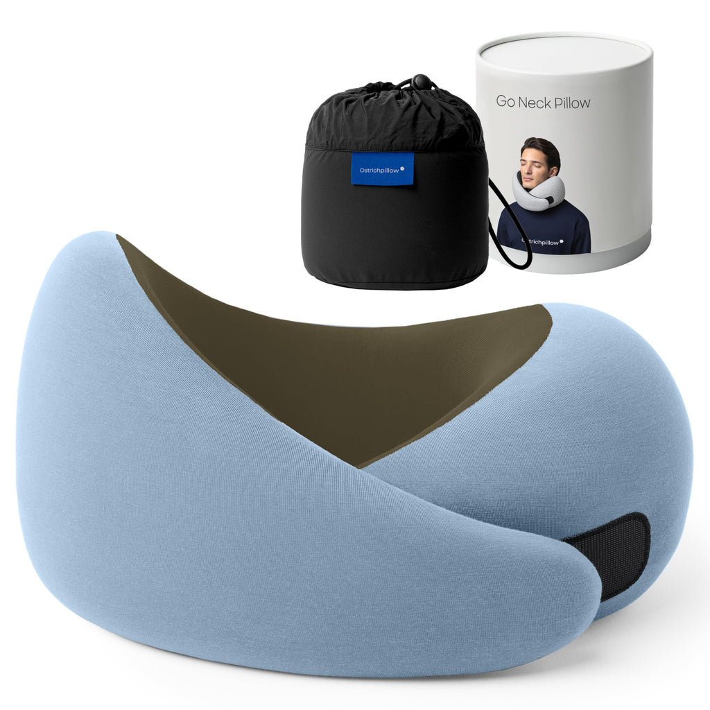 Ostrichpillow GO Travel Pillow, 360° Memory Foam Support, Soft & Washable