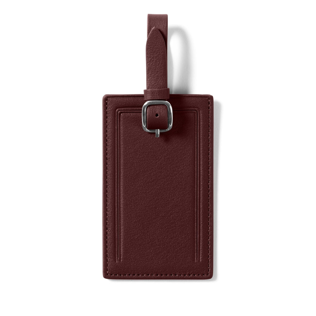 Leather Luggage Tag with Privacy Flap & Adjustable Strap