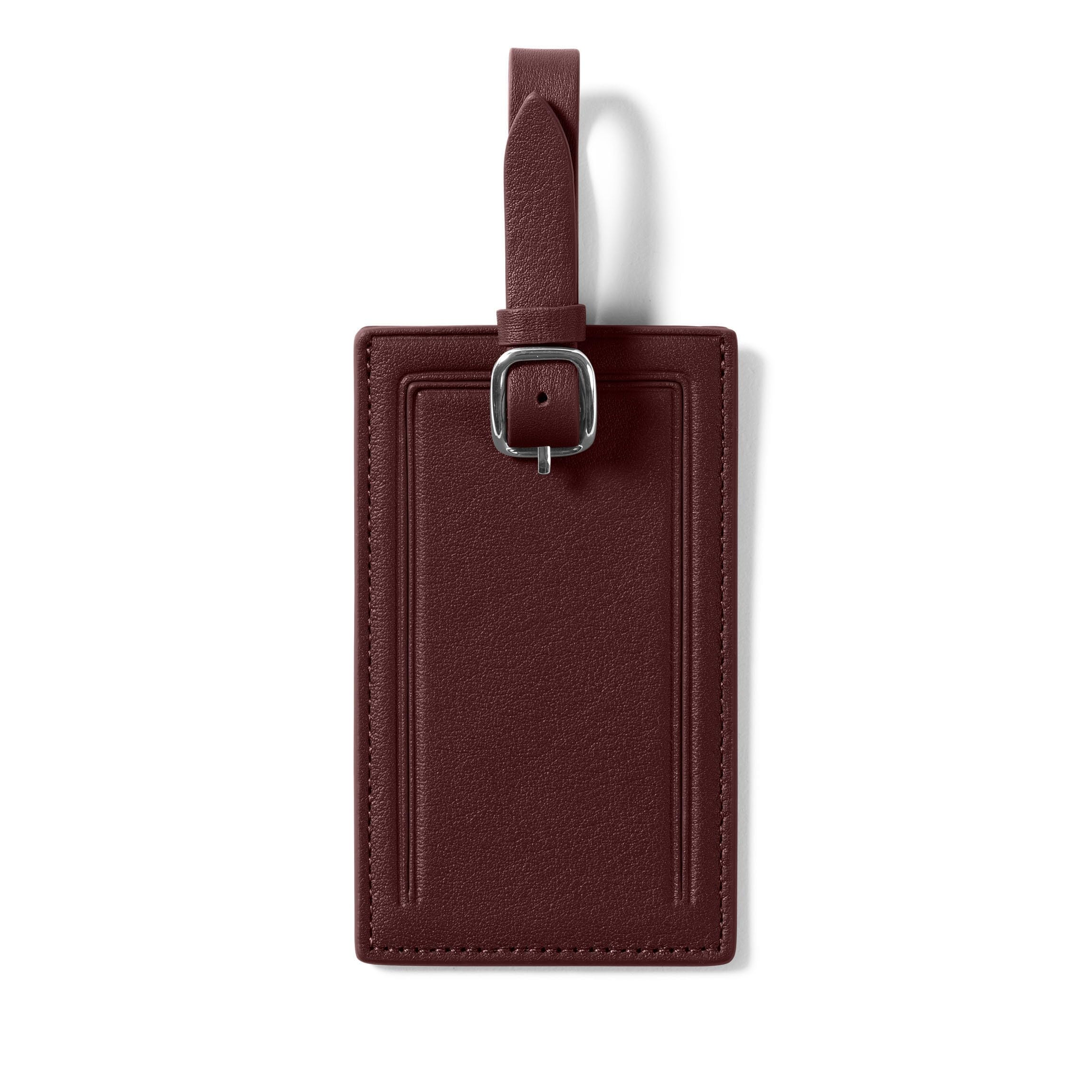 Leather Luggage Tag with Privacy Flap & Adjustable Strap