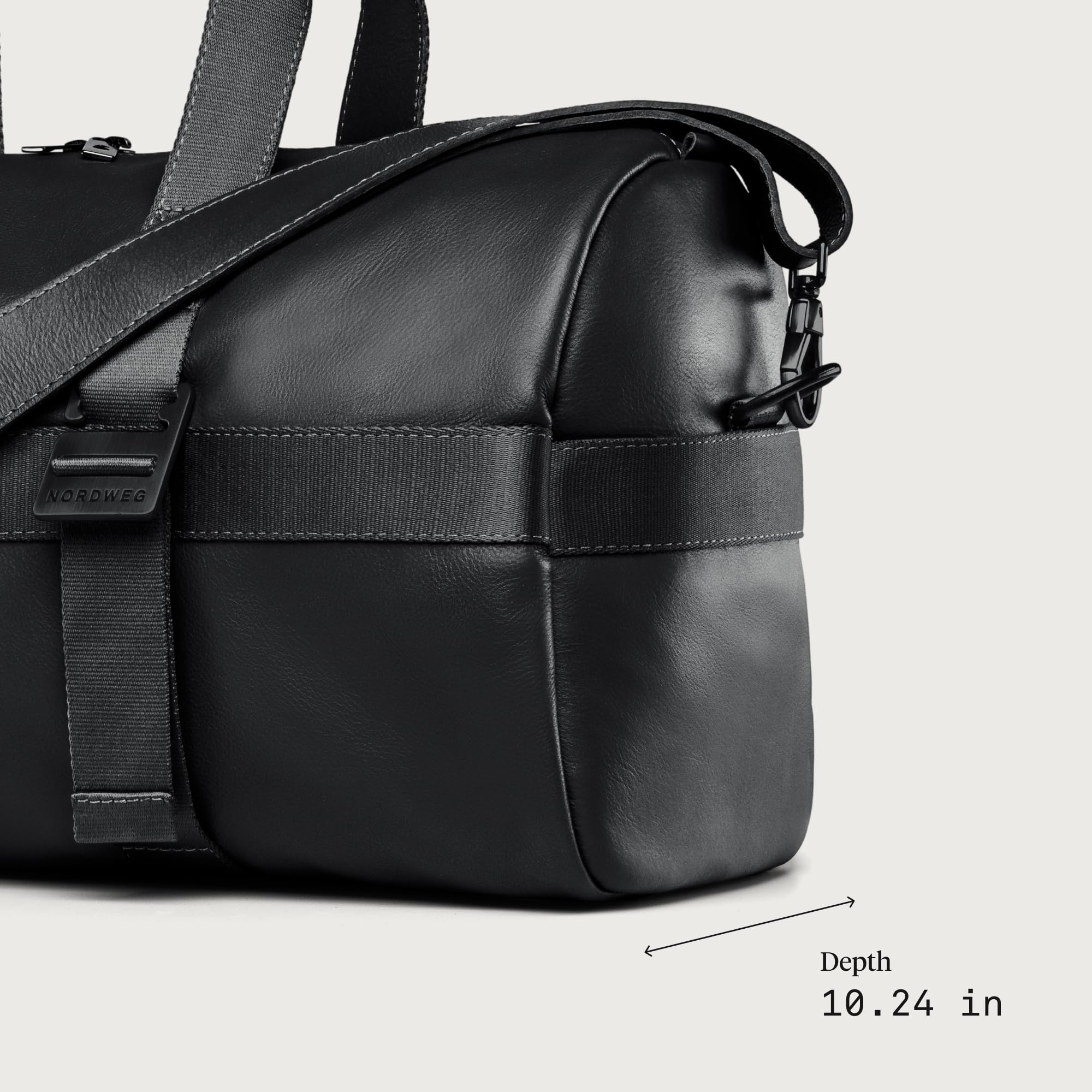 38L Leather Weekender Duffel Bag with Waterproof Pouch