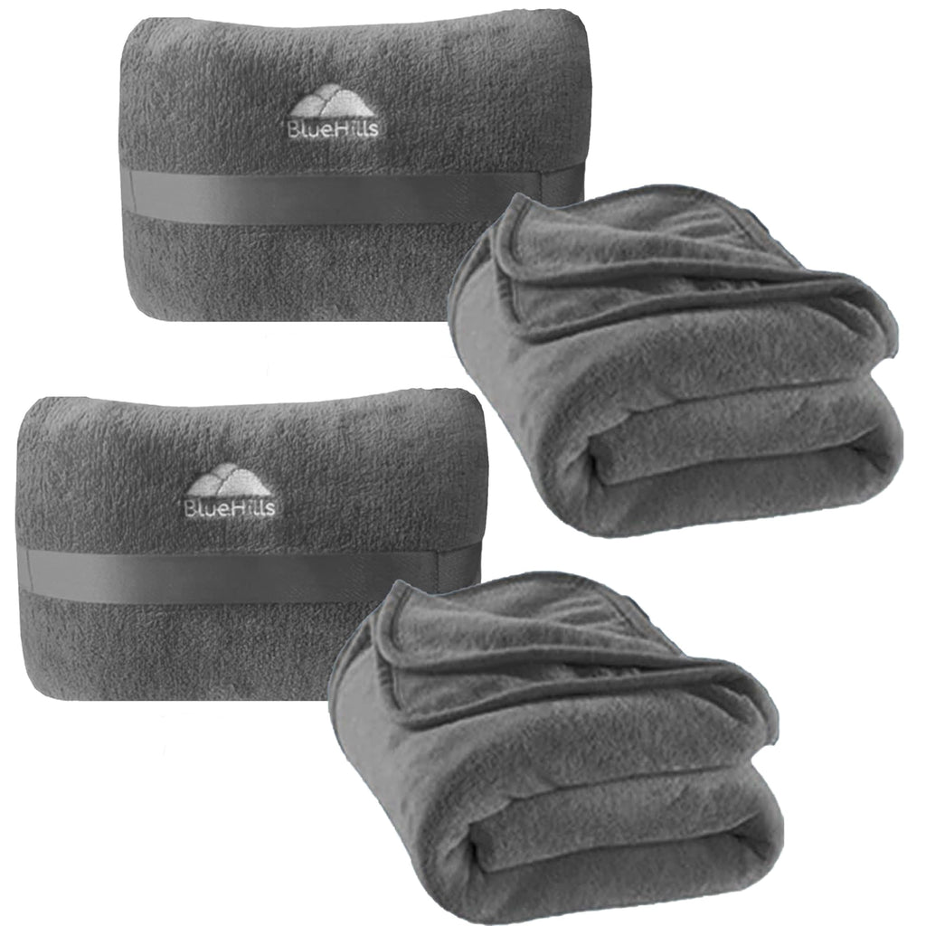 Mini Travel Blanket & Pillow with Luggage Strap