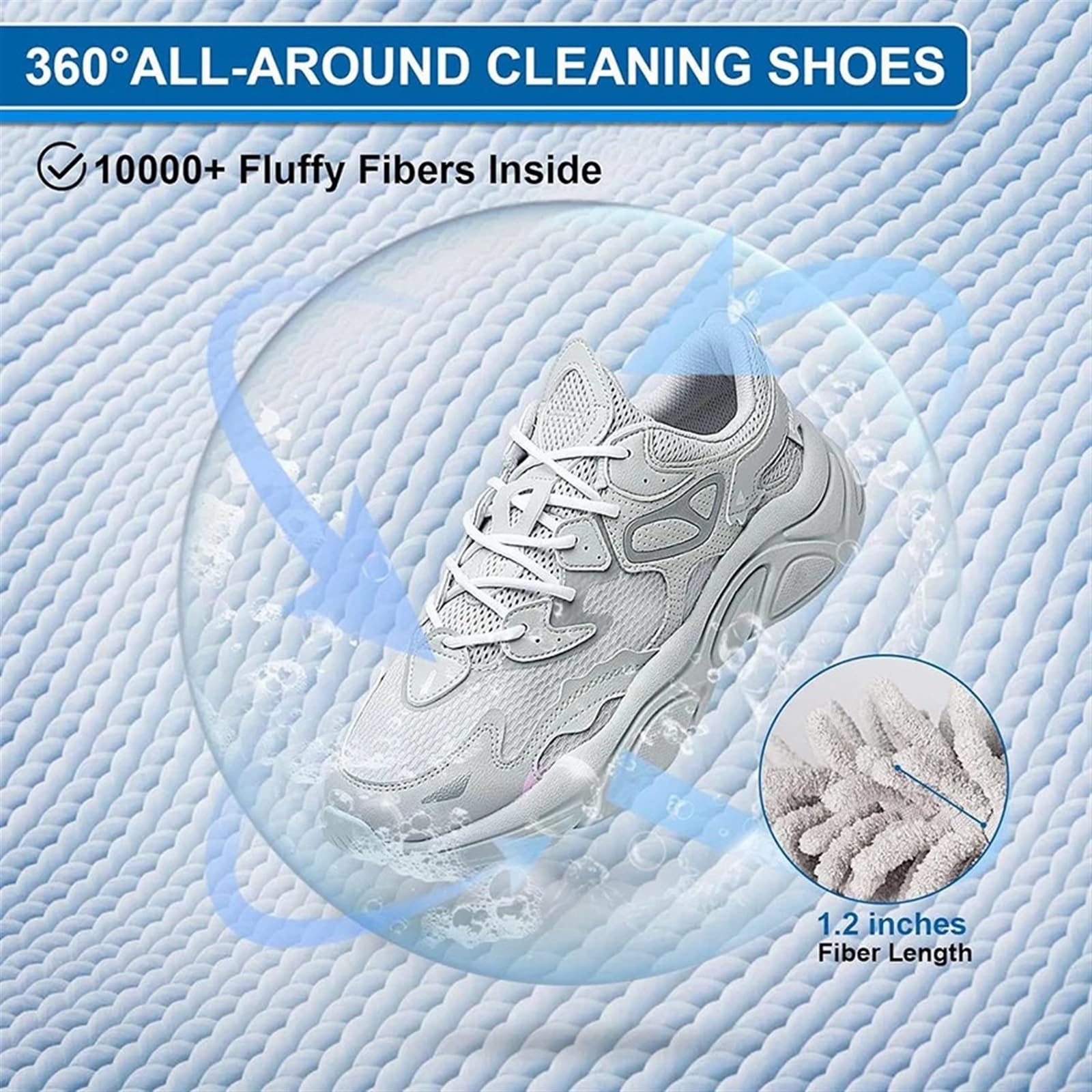 Chenille Shoe Laundry Bag with Side Zipper for Washing Machine