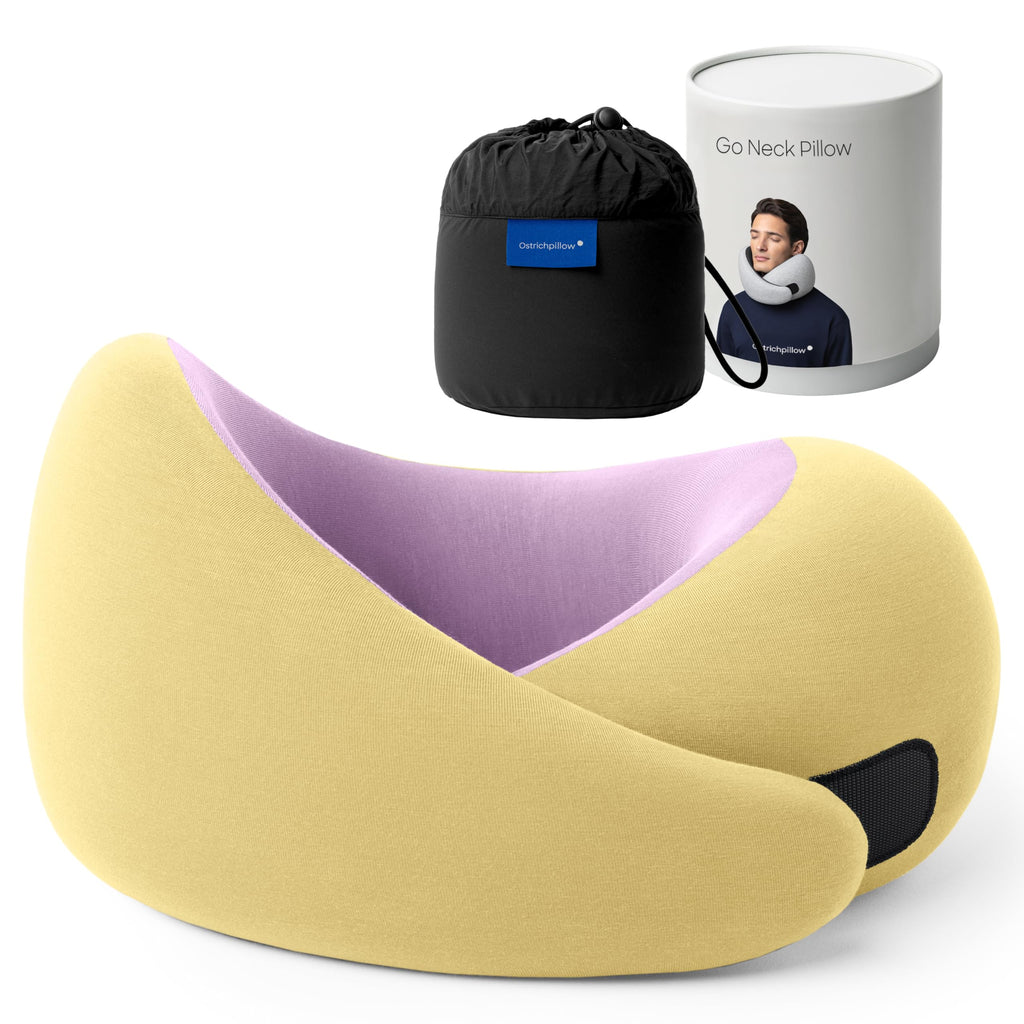 Ostrichpillow GO Travel Pillow, 360° Memory Foam Support, Soft & Washable