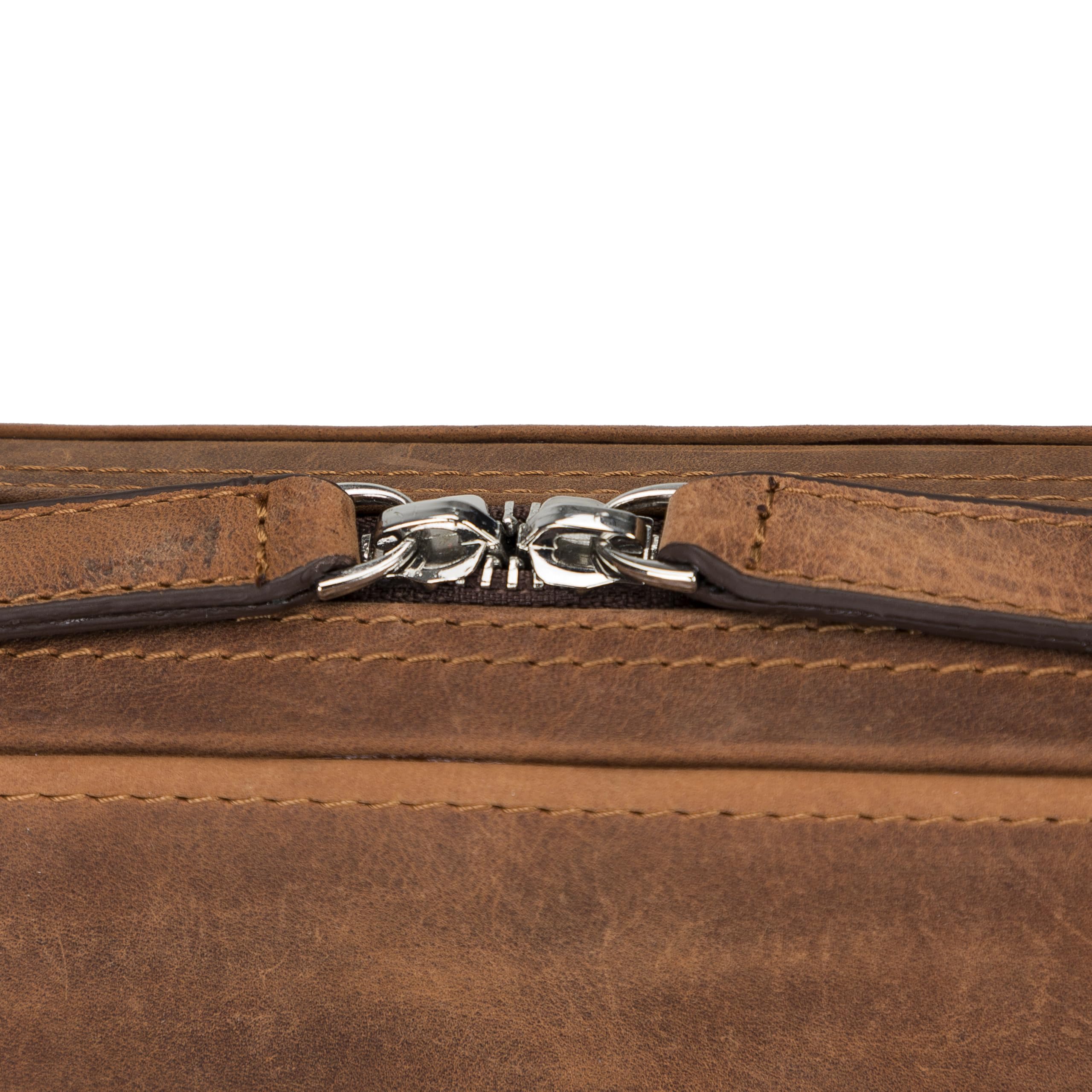 Full-Grain Leather Cable Organizer Case for Tech Accessories