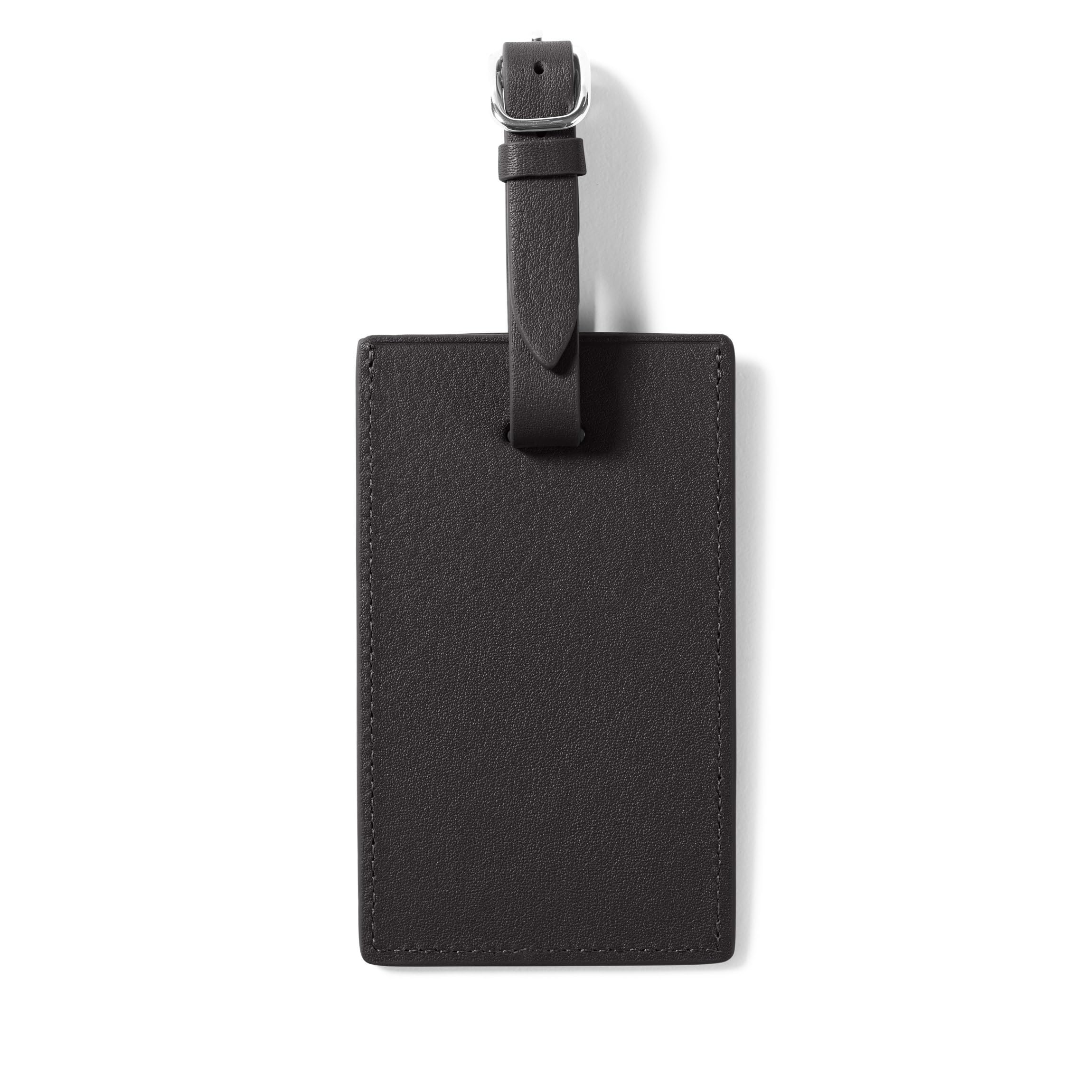 Leather Luggage Tag with Privacy Flap & Adjustable Strap