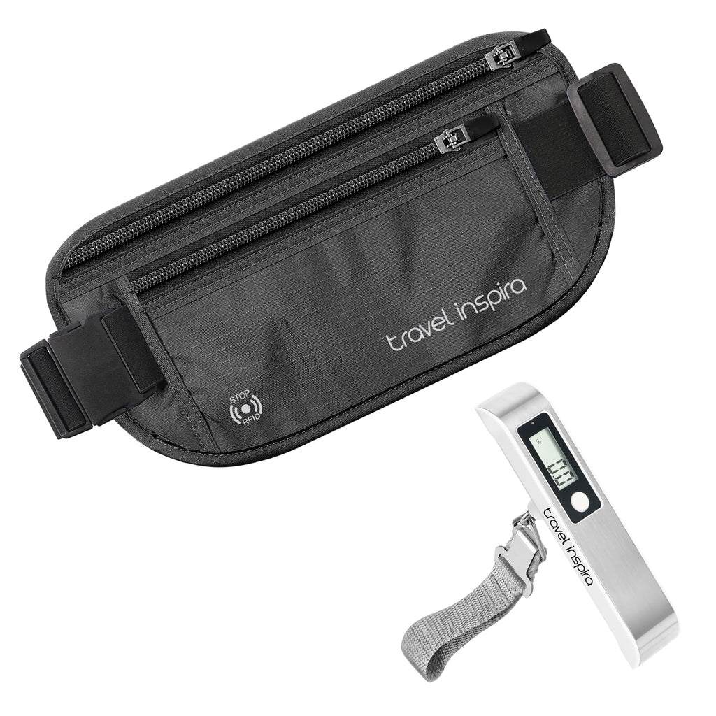 RFID Travel Money Belt with Passport Holder & Digital Luggage Scale