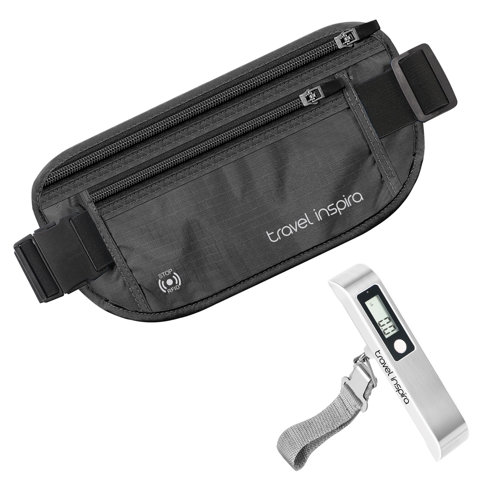 RFID Travel Money Belt with Passport Holder & Digital Luggage Scale