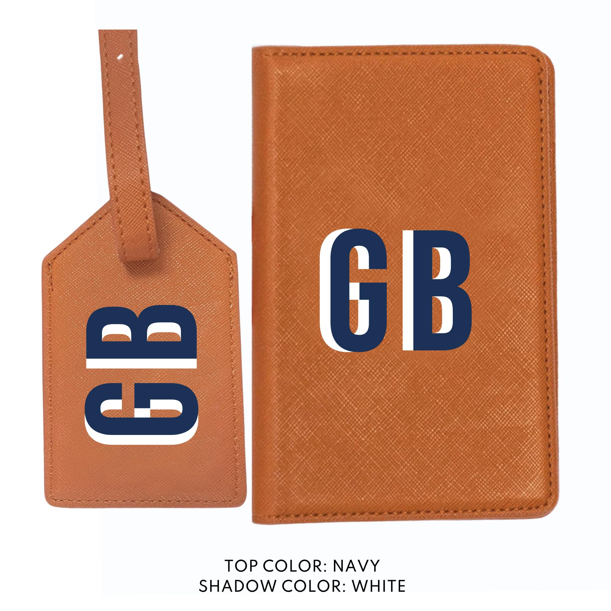 Personalized Leather Luggage Tag with Privacy Flap