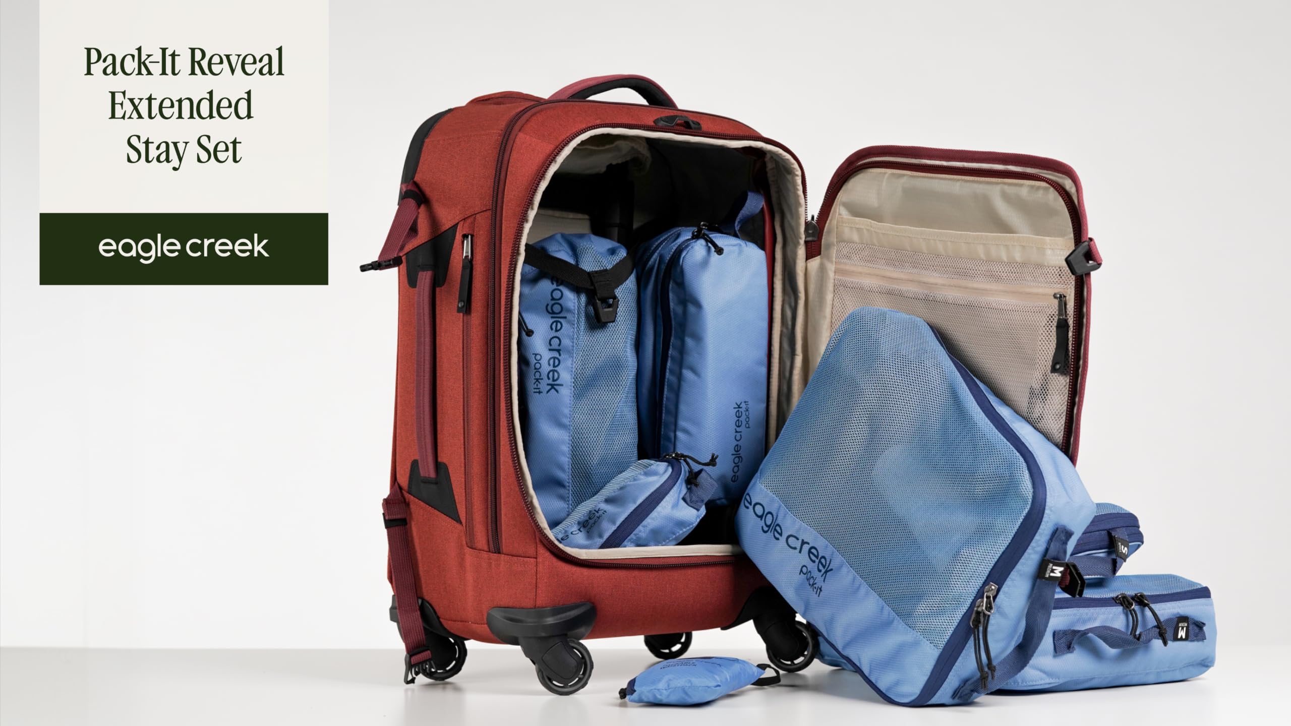 6-Piece Compression Packing Cubes Set with Water-Resistant Fabric
