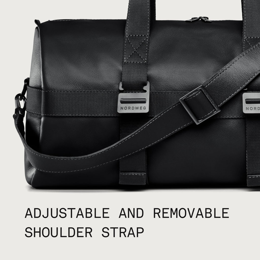 38L Leather Weekender Duffel Bag with Waterproof Pouch