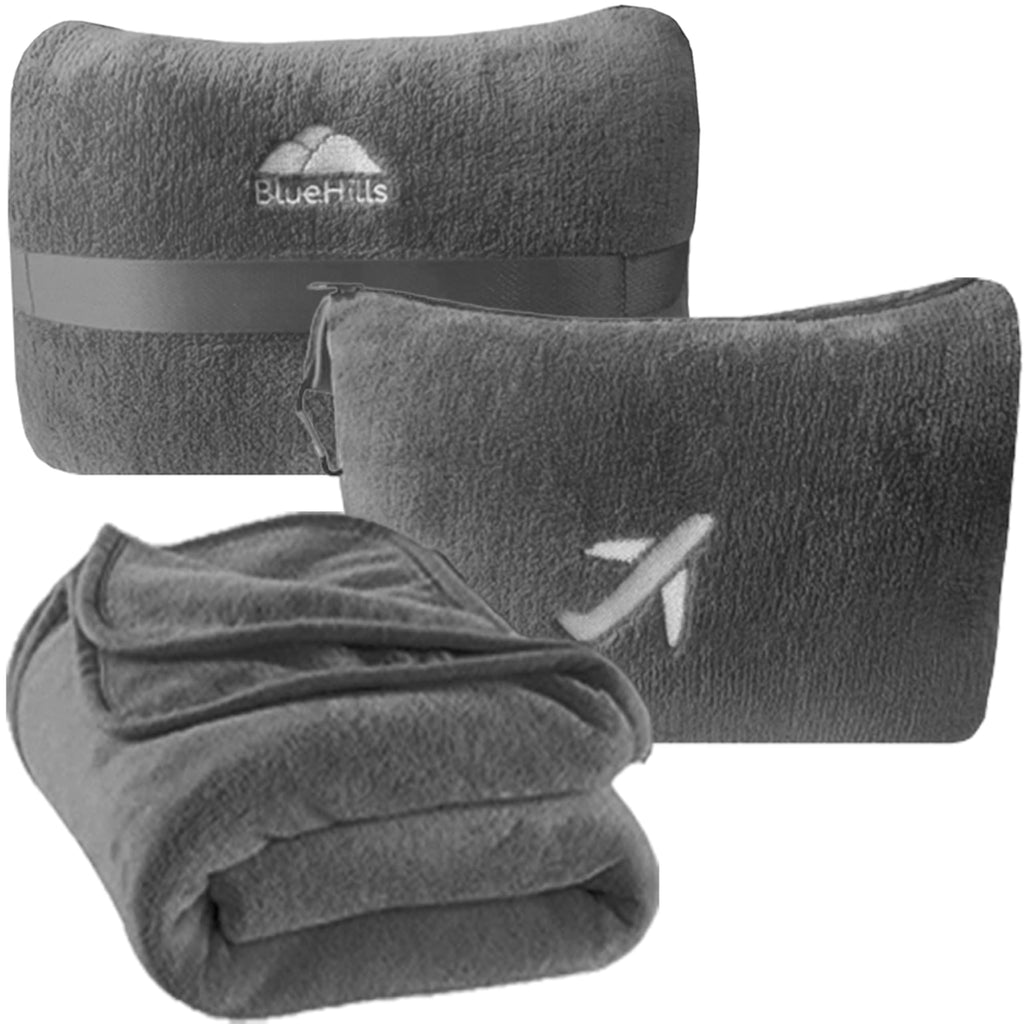 Mini Travel Blanket & Pillow with Luggage Strap