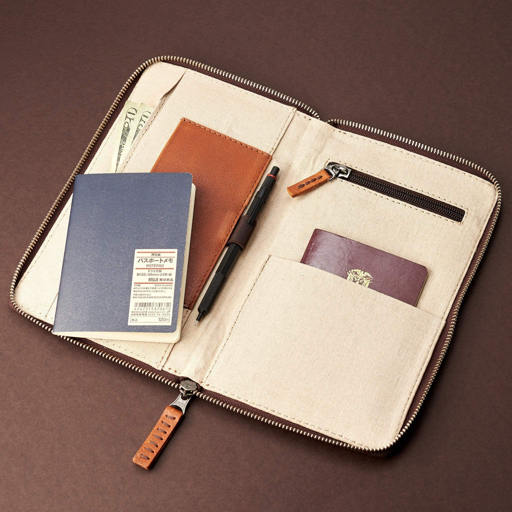 Leather Passport & Travel Document Organizer Wallet