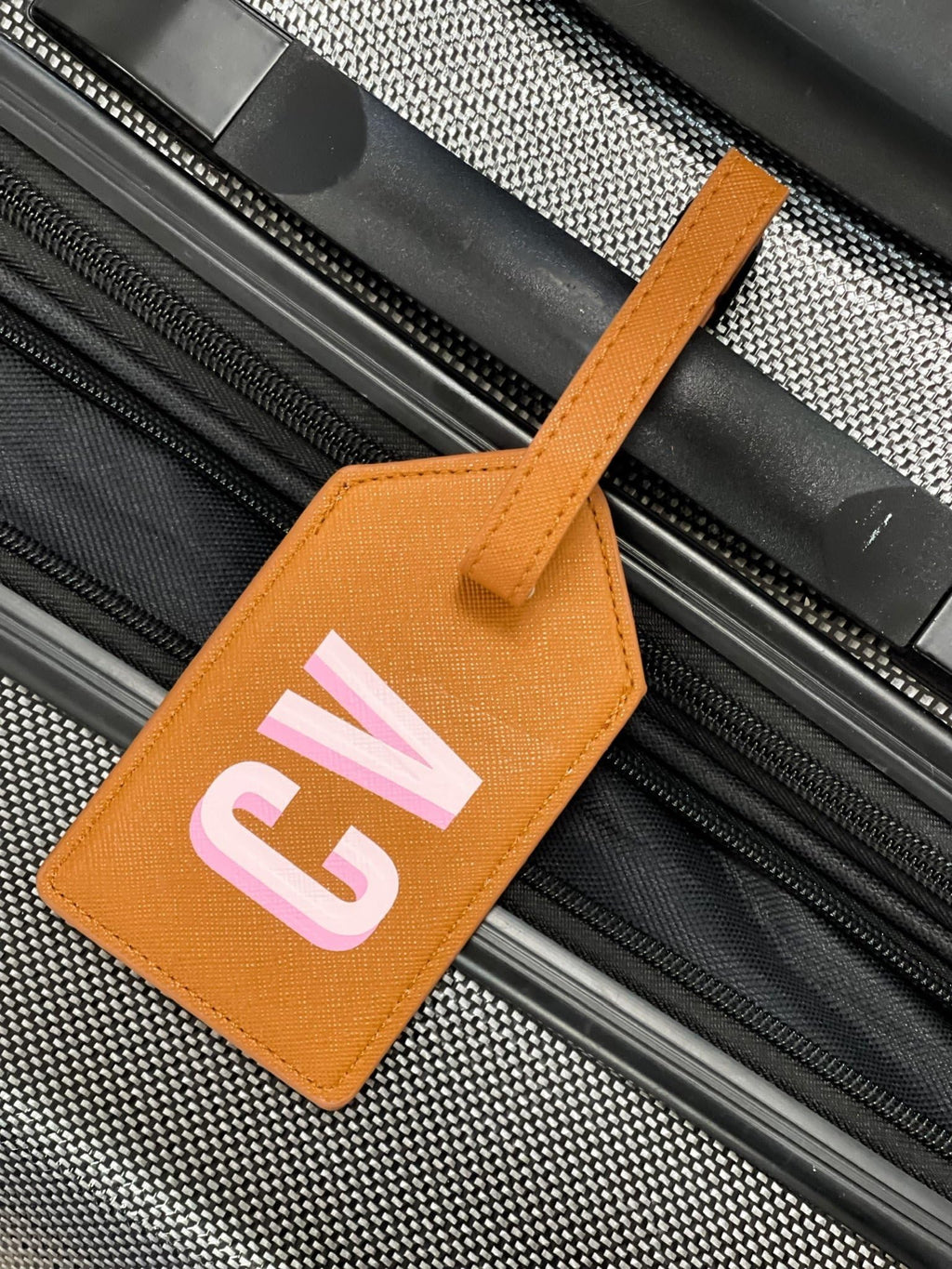 Personalized Leather Luggage Tag with Privacy Flap