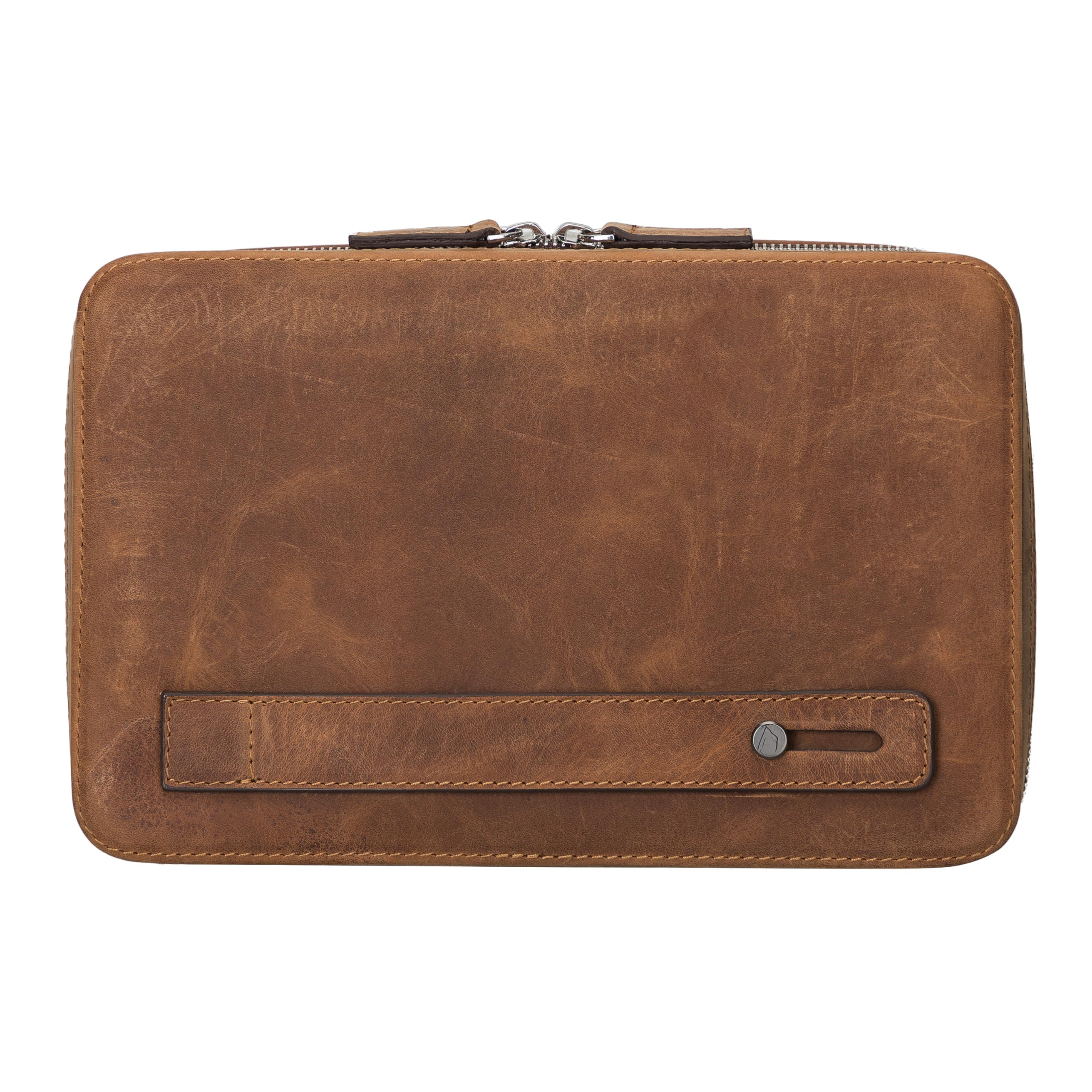 Full-Grain Leather Cable Organizer Case for Tech Accessories